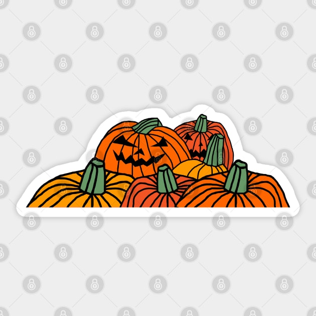 Spooky Pile of Pumpkins for Halloween Sticker by ellenhenryart